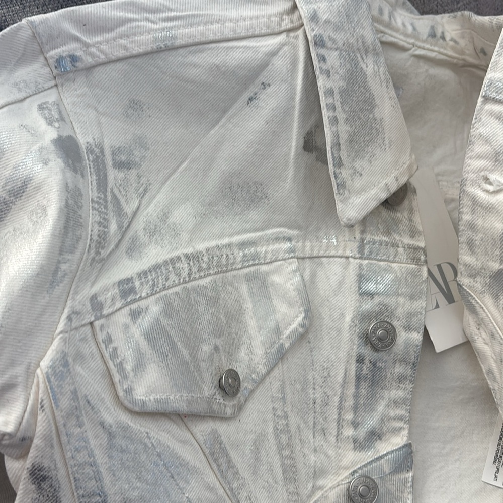 ZARA Metallic Crop Jacket - NWT - Picture 13 of 13